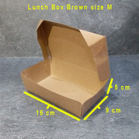 Lunch Box Paper Brown Kraft M isi 50 pc Kotak Makan Nasi Coklat Medium