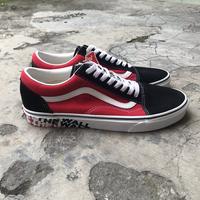 red vans with black