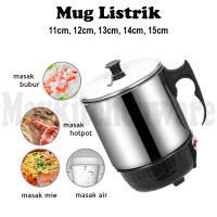 Teko Listrik Pemanas Air Stainless Steel Mug Elektrik Electric Kettle