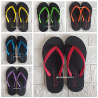 Sandal Lumina Premium Black SunSwallow Sendal Jepit Karet Hitam Cewek