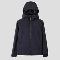 cp company navy soft shell goggle jacket
