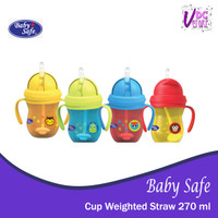 BABY SAFE Cup Weighted Straw 270 ml- Cangkir Minum Baby Training Cup