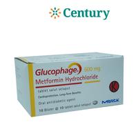 GLUCOPHAGE 500 MG 100'S 1 STRIP ISI 10 TAB / METFORMIN / DIABETES