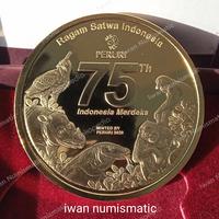 Koleksi Koin Medali 75 Tahun Indonesia Merdeka Cetakan PERURI + BOX