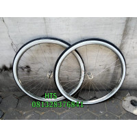 VELG ONTHEL LENGKAP RIMS SEPEDA ONTHEL SUDAH PASANG HUB RUJI BAN LUAR