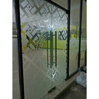 stiker cutting kaca , dekorasi gedung atau ruko