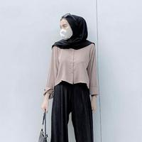 Kemeja Hanin Crop Wanita
