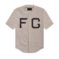 Fear Of God Full Zip Baseball Jersey Grey 100% Original