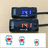 Voltmeter 3in1 cek aki cek suhu jam di motor mini3 DR
