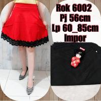 Skirt Pendek 6002 Rok Import Merah Hitam REAL PIC Katun strecth