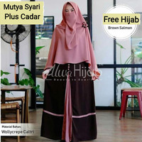 MUTYA-Dress Gamis Syari Busui Polos Hijau Mint Brown Coklat Tua Pink