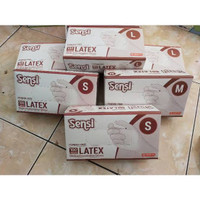 SENSI GLOVES LATEX POWDER FREE MEDICAL EXAMINATION isi 100