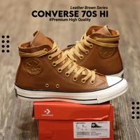 converse brown leather trainers