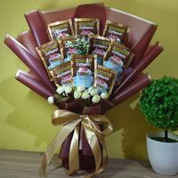 bucket bunga dengan isian kopi