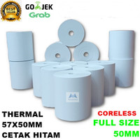 Kertas Thermal Cetak Struk 57x50 mm kertas kasir 58x50 Paper Roll