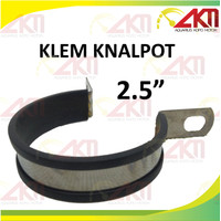 Klem Knalpot Motor 2.5 inch Kleman Knalpot Besi dengan Karet Pelindung