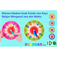 Mainan Edukasi Anak Puzzle Jam Kayu ~ Belajar Mengenal Jam dan Waktu