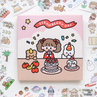 100pcs Stiker Deco Diary Bahan PVC/Stiker Aesthetic/STRAWBERRY DAY