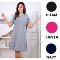 Midi Dress Wanita Lengan Pendek Jumbo Murah