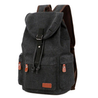 Tas Backpack Pria/Wanita Stylish & Keren Bahan Canvas Nyaman Digunakan - Hitam