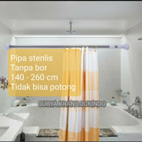 Tiang Shower Curtain / Tiang Tirai Kamar Mandi (Lurus)