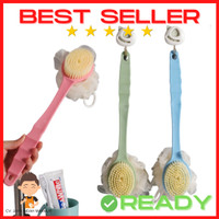 2 in 1 Body Bath Brush / Tongkat Sikat Badan Punggung Mandi Spons Puff