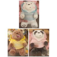 Boneka Miniso - We Bare Bears Plush Toy with Hoodie
