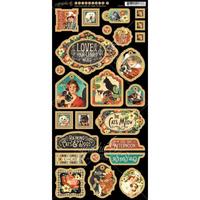 Graphic45 Raining cats & dogs chipboard 2