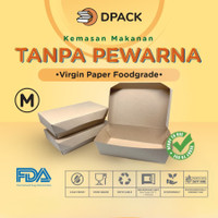 Paper Lunch Box Ukuran M FoodGrade Bahan PREMIUM Natural Paper