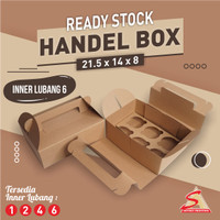 Handle Box/Cupcake Box isi 6 / 21.5 x 14 x 8
