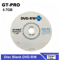 DVD RW GTPRO Plus Kosong / DVD-RW Plus GT PRO kapasitas 4.7 GB 120 Min