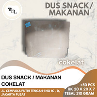 Dus Snack / Makanan Cokelat - Uk 20x20x7 - Isi 50 Pcs