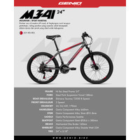 Sepeda Gunung MTB Genio M3411 24 Inch 8 Speed By United SNI
