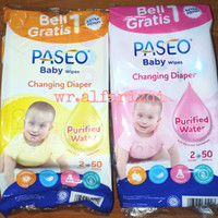 PASEO Baby Wipes Wet Tissue 50+50 / Paseo Tisu Basah Buy 1 Get 1