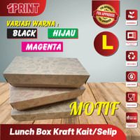 Paper Lunch Box MOTIF FoodGrade Kraft Laminasi|Kemasan Makanan Size L