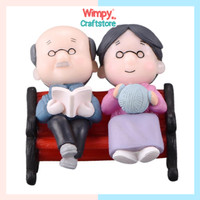 Miniature Kakek Nenek Hiasan Kue Taman Terrarium Aquarium Cake Topper