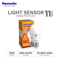LAMPU LED LIGHT SENSOR HANNOCHS 11 WATT BOHLAM SENSOR CAHAYA BERGARANS