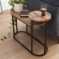 KY//MEJA SAMPING MINIMALIS BESI TOP KAYU JATI - SIDE TABLE