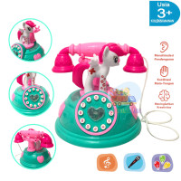 Mainan edukasi anak telepon musik kuda poni unicorn rotary phone music