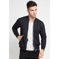 D&F - JACKET CASUAL PRIA ORIGINAL - Jaket Bomber Pria - Black Silver