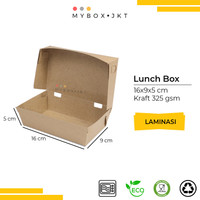 Lunch Box Paper Lunch Kraft (M) 16x9x5 LAMINASI