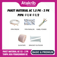 PERLENGKAPAN AC 1.5 - 2 PK (Pipa ⌀1/4 ⌀1/2)