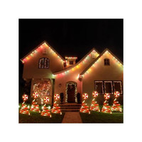 Baquler 4 Pcs Solar Christmas Pathway Lights tdoor Spiral Lollipop Ch