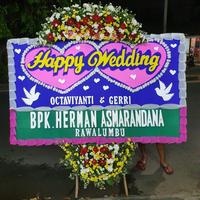 karangan bunga happy wedding sriamur bekasi free ongkir