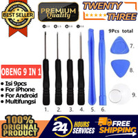 Obeng Pembuka Handphone Peralatan Alat Bongkar Reparasi Servis HP 9in1