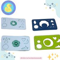 Mainan Penggaris Mini Pola Geometrik Motif untuk Menggambar Bunga