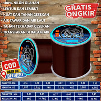 senar pancing ZAWARA nilon super kuat anti keriting warna COKLAT TUA