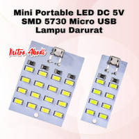 Mini Portable LED DC 5V SMD 5730 Micro USB Lampu Darurat / Emergency L
