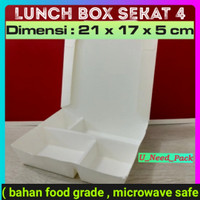 Paper Lunch Box Sekat 4 Polos