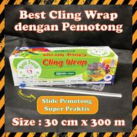 Best Fresh Cling Wrap 30 cm x 300 M dengan Slider Pemotong